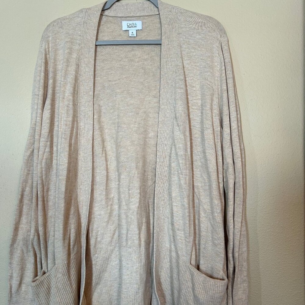 Women's Croft & Barrow® Cabled Open-Front Cardigan